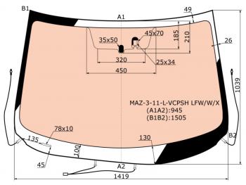 Стекло лобовое (Обогрев полный Датчик дождя) Mazda 3 11-13 XYG MAZ-3-11-L-VCPSH LFW/W/X