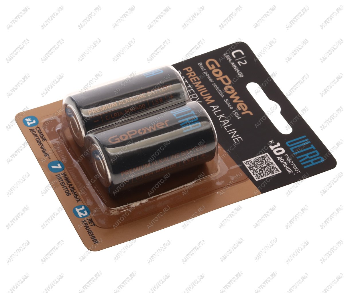 359 р. Батарейка C LR14 1.5V блистер 2шт. Alkaline Ultra GOPOWER GOPOWER 00-00026398  с доставкой в г. Вологда