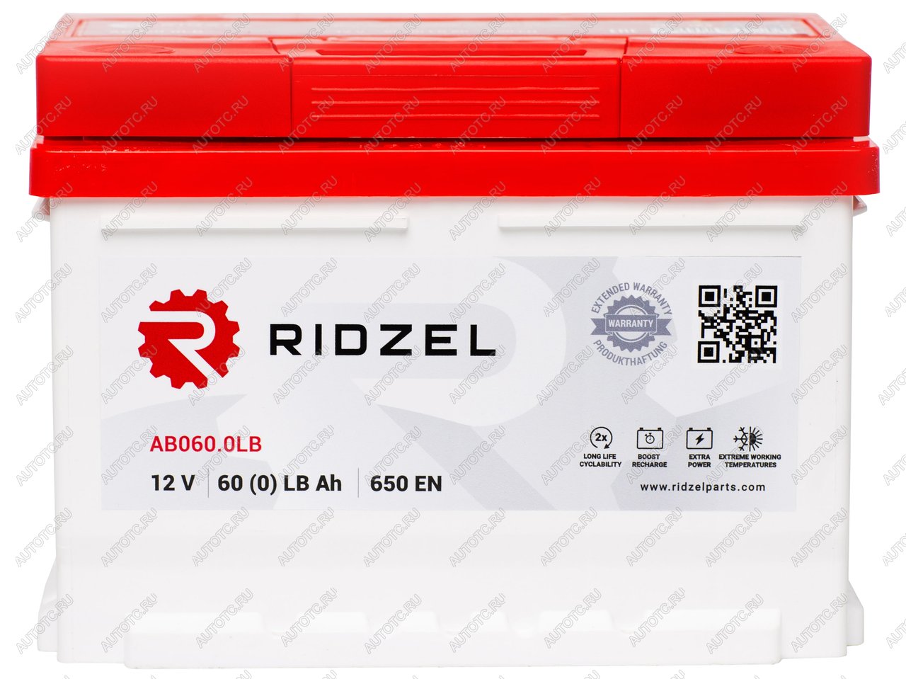 7 499 р. Аккумулятор RIDZEL 60Ач обратная полярность, низкий RIDZEL 6ст60(0) ab060.0lb  с доставкой в г. Вологда