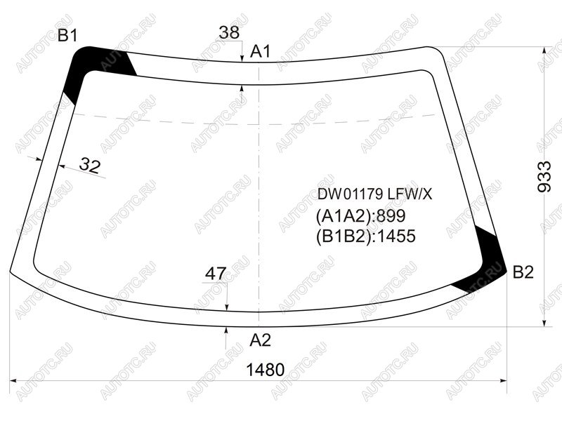 7 299 р. Стекло лобовое Dodge Neon 94-99 XYG DW01179 LFW/X  с доставкой в г. Вологда