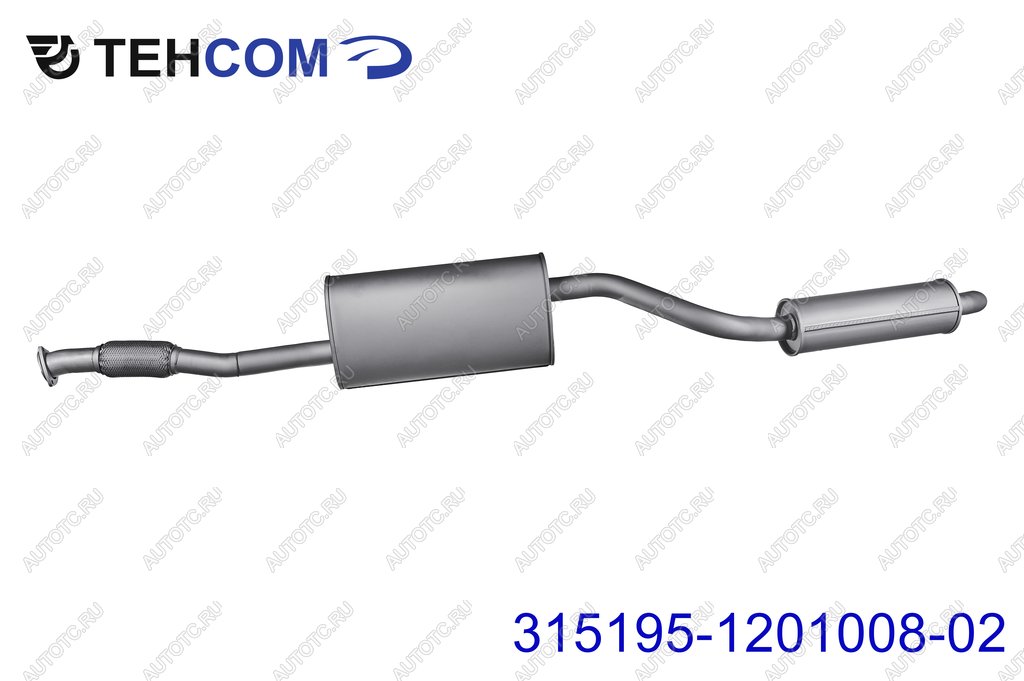 17 599 р. Глушитель УАЗ-315195 Хантер дв.ЗМЗ-409 ЕВРО-4,5 с резонатором нержавеющая сталь НО ТЕХКОМ ТЕХКОМ 315195-1201008  с доставкой в г. Вологда