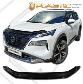 1 999 р. Дефлектор капота CA-Plastiс  Nissan X-trail  4 T33 (2021-2025) дорестайлинг (серия Classic черный)  с доставкой в г. Вологда. Увеличить фотографию 2