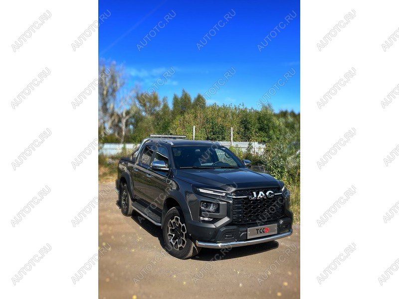 25 549 р. Защита передняя нижняя d76.1 мм ТСС Тюнинг JAC T9 Pickup Double Cab (2021-2025) (нержавейка)  с доставкой в г. Вологда