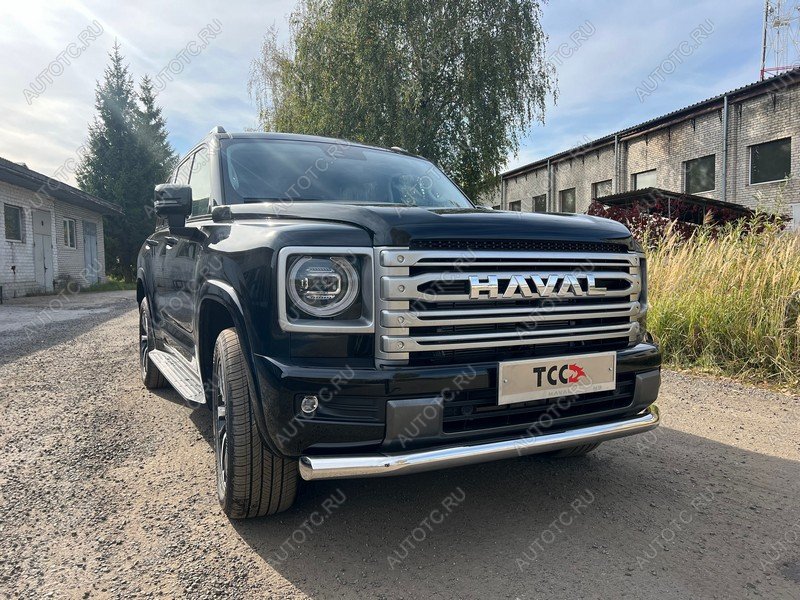25 549 р. Защита передняя нижняя d76.1 мм ТСС Тюнинг Haval H9 (2024-2025) (нержавейка)  с доставкой в г. Вологда