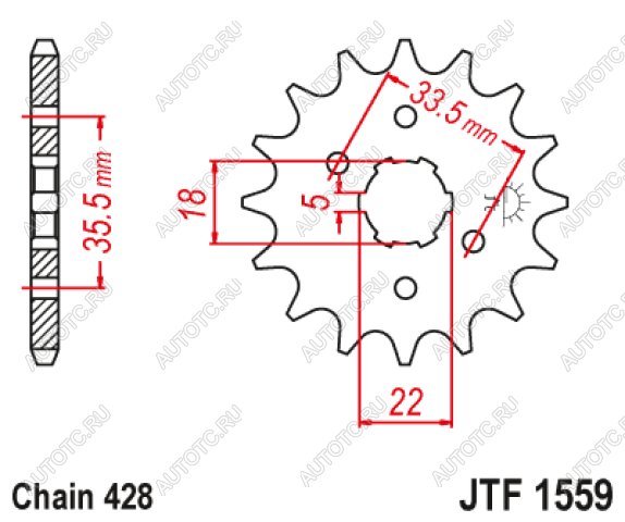 599 р. Звезда цепного привода JTF1559 14  jtf1559.14  с доставкой в г. Вологда