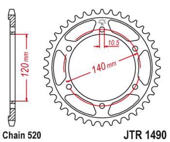 Звезда цепного привода JTR1490 42  jtr1490.42