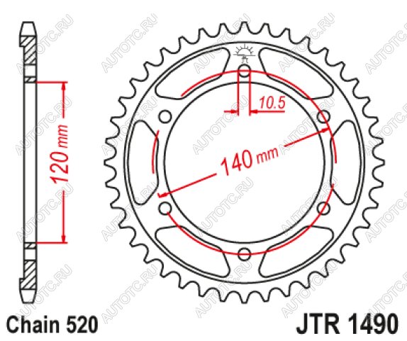 2 869 р. Звезда цепного привода JTR1490 42  jtr1490.42  с доставкой в г. Вологда