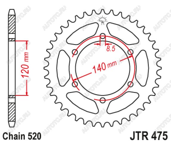 2 899 р. Звезда цепного привода JTR475 44  jtr475.44  с доставкой в г. Вологда