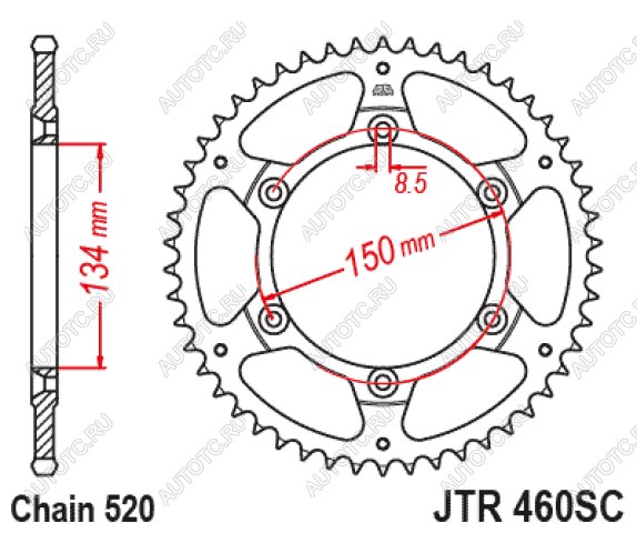 3 299 р. Звезда цепного привода JTR460 48SC  jtr460.48sc  с доставкой в г. Вологда