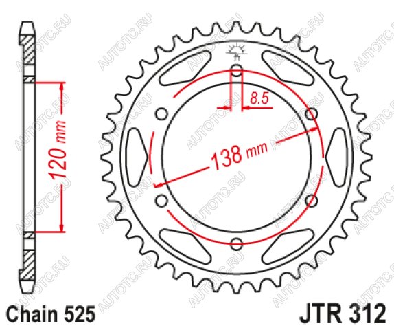 3 199 р. Звезда цепного привода JTR312 40  jtr312.40  с доставкой в г. Вологда