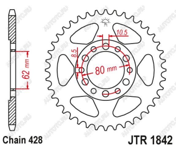 2 379 р. Звезда цепного привода JTR1842 50  jtr1842.50  с доставкой в г. Вологда