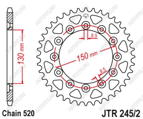 2 999 р. Звезда цепного привода JTR2452 45  jtr2452.45  с доставкой в г. Вологда