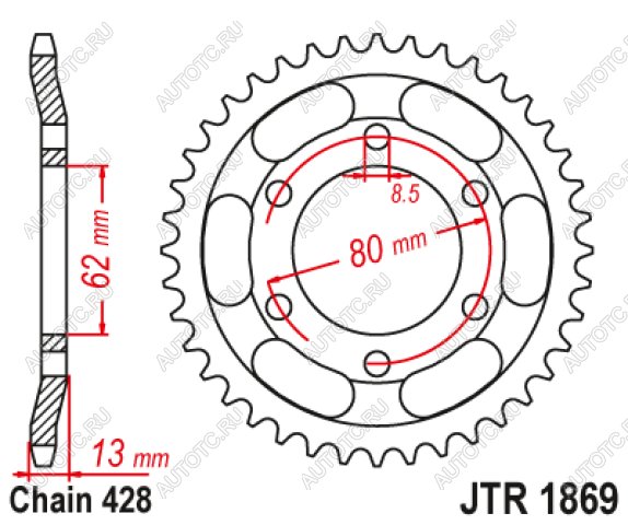 2 499 р. Звезда цепного привода JTR1869 45  jtr1869.45  с доставкой в г. Вологда