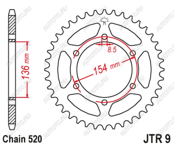 3 279 р. Звезда цепного привода JTR9 47  jtr9.47  с доставкой в г. Вологда
