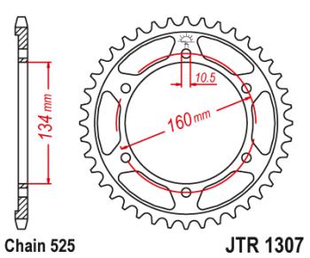 Звезда цепного привода JTR1307 44  jtr1307.44