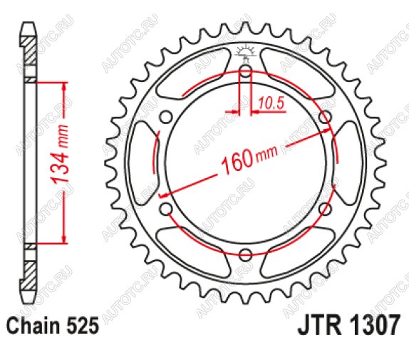 3 399 р. Звезда цепного привода JTR1307 44  jtr1307.44  с доставкой в г. Вологда