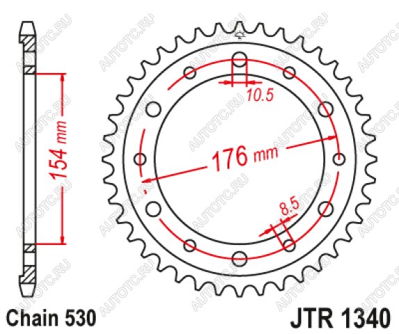 3 599 р. Звезда цепного привода JTR1340 43ZBK  jtr1340.43zbk  с доставкой в г. Вологда