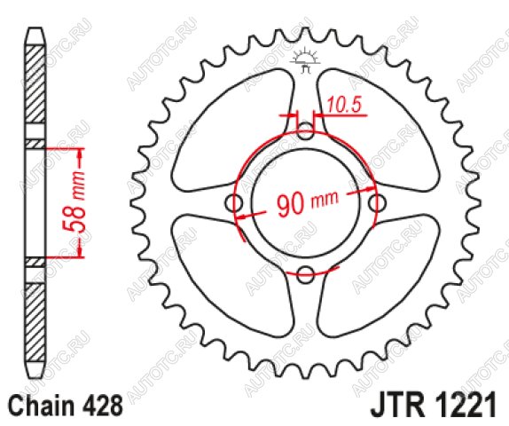 2 299 р. Звезда цепного привода JTR1221 45  jtr1221.45  с доставкой в г. Вологда