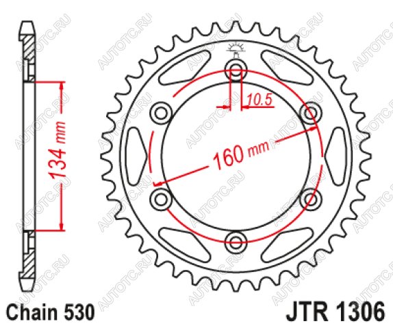 3 599 р. Звезда цепного привода JTR1306 42ZBK  jtr1306.42zbk  с доставкой в г. Вологда