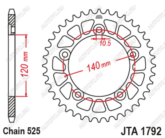 3 599 р. Звезда цепного привода JTR1792 48ZBK  jtr1792.48zbk  с доставкой в г. Вологда