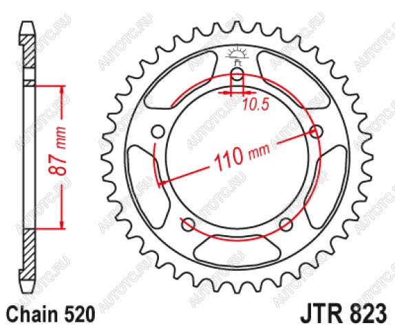 3 999 р. Звезда цепного привода JTR823 49  jtr823.49  с доставкой в г. Вологда