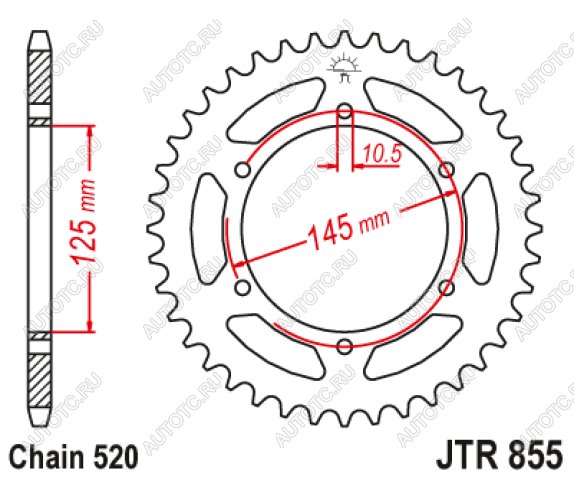 3 299 р. Звезда цепного привода JTR855 48  jtr855.48  с доставкой в г. Вологда