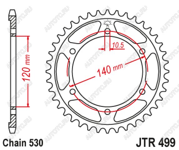 3 499 р. Звезда цепного привода JTR499 42  jtr499.42  с доставкой в г. Вологда