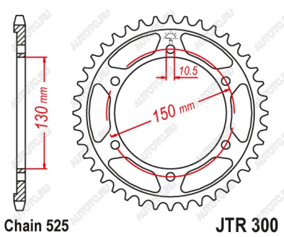 3 099 р. Звезда цепного привода JTR300 42  jtr300.42  с доставкой в г. Вологда