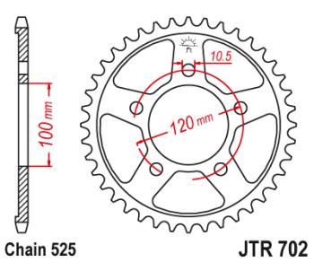Звезда цепного привода JTR702 44  jtr702.44