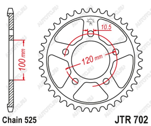 3 679 р. Звезда цепного привода JTR702 44  jtr702.44  с доставкой в г. Вологда