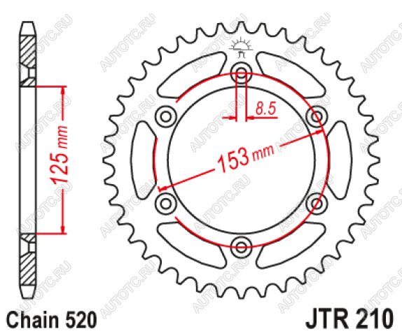 2 899 р. Звезда цепного привода JTR210 38  jtr210.38  с доставкой в г. Вологда