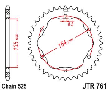 Звезда цепного привода JTR761 38  jtr761.38