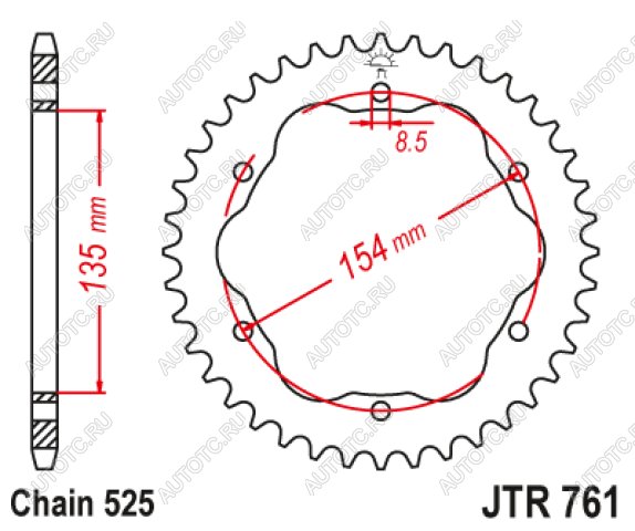 3 399 р. Звезда цепного привода JTR761 38  jtr761.38  с доставкой в г. Вологда
