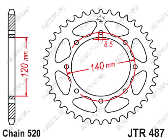 2 899 р. Звезда цепного привода JTR487 43  jtr487.43  с доставкой в г. Вологда