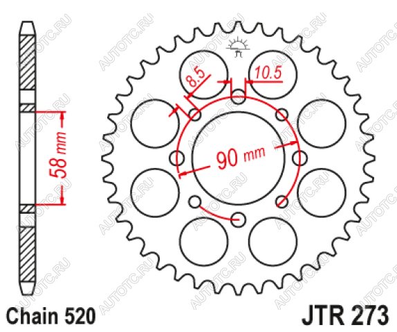 2 899 р. Звезда цепного привода JTR273 42  jtr273.42  с доставкой в г. Вологда