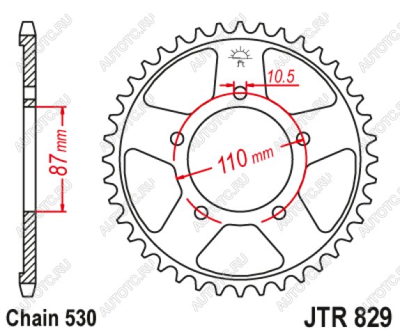 3 799 р. Звезда цепного привода JTR829 45ZBK  jtr829.45zbk  с доставкой в г. Вологда