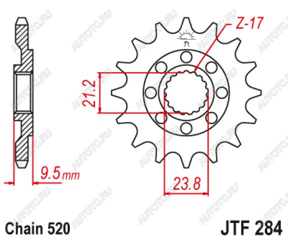 1 149 р. Звезда цепного привода JTF284 13  jtf284.13  с доставкой в г. Вологда