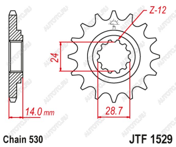 1 859 р. Звезда цепного привода JTF1529 17  jtf1529.17  с доставкой в г. Вологда
