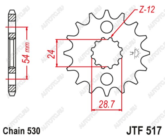 1 359 р. Звезда цепного привода JTF517 18  jtf517.18  с доставкой в г. Вологда