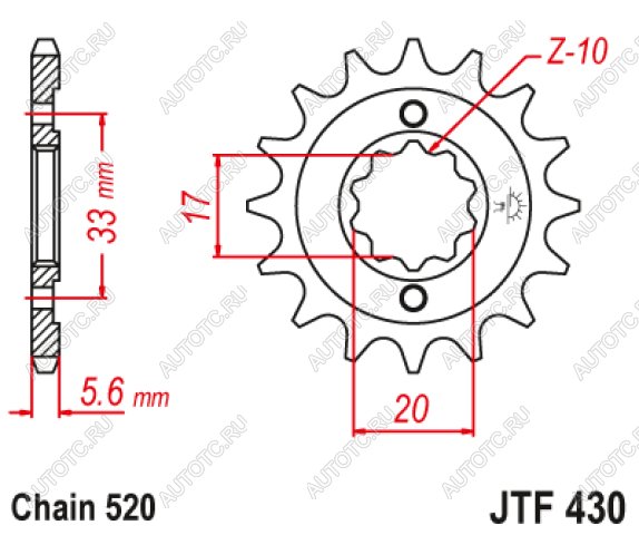 949 р. Звезда цепного привода JTF430 14  jtf430.14  с доставкой в г. Вологда