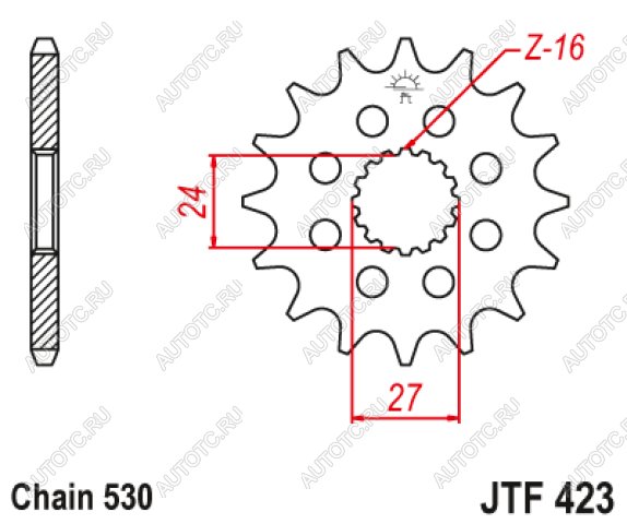 1 599 р. Звезда цепного привода JTF423 18RB  jtf423.18rb  с доставкой в г. Вологда