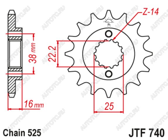 2 599 р. Звезда цепного привода JTF740 15RB  jtf740.15rb  с доставкой в г. Вологда