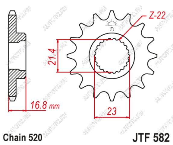 1 999 р. Звезда цепного привода JTF582 16  jtf582.16  с доставкой в г. Вологда