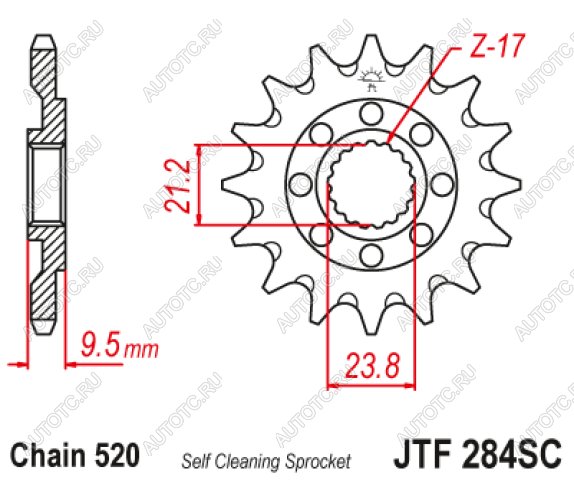 1 649 р. Звезда цепного привода JTF284 14SC  jtf284.14sc  с доставкой в г. Вологда