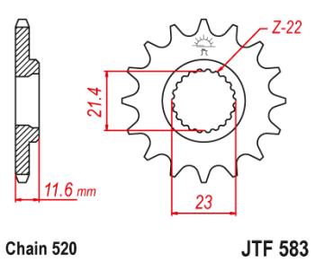 Звезда цепного привода JTF583 14  jtf583.14