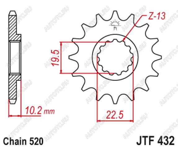 1 299 р. Звезда цепного привода JTF432 12  jtf432.12  с доставкой в г. Вологда