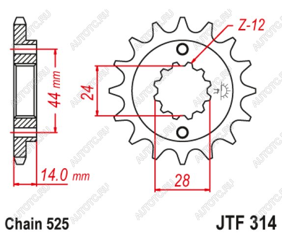 1 799 р. Звезда цепного привода JTF314 16  jtf314.16  с доставкой в г. Вологда
