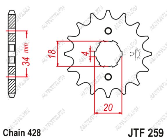 499 р. Звезда цепного привода JTF259 17  jtf259.17  с доставкой в г. Вологда