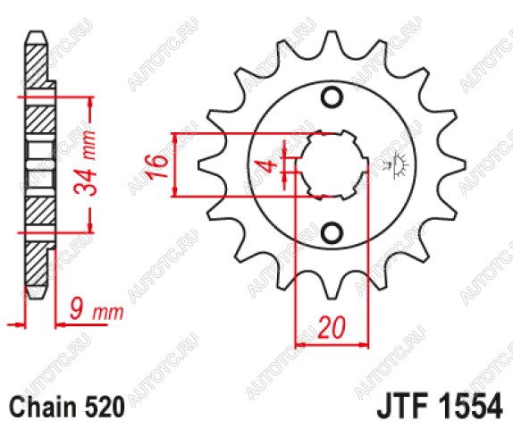 1 259 р. Звезда цепного привода JTF1554 13  jtf1554.13  с доставкой в г. Вологда