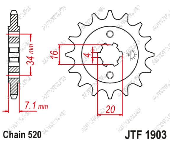 1 299 р. Звезда цепного привода JTF1903 15  jtf1903.15  с доставкой в г. Вологда